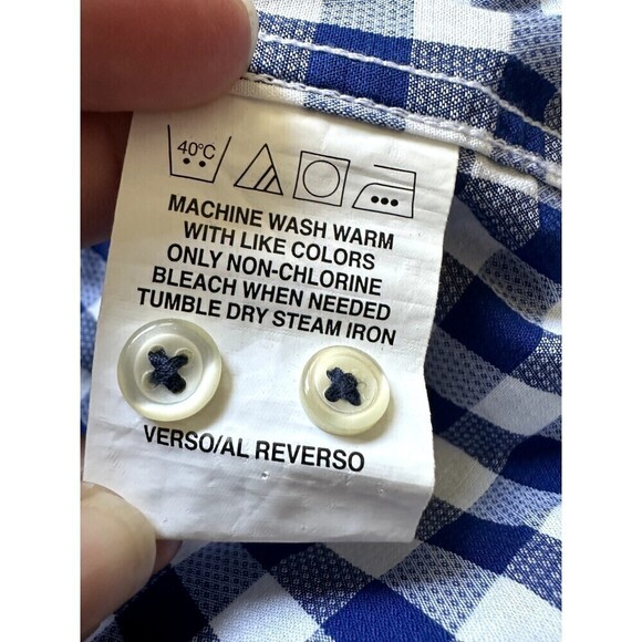 Tommy Hilfiger Mens Regular Fit Button Up Long Sleeve Plaid Shirt Size 16 Blue - Picture 3 of 16